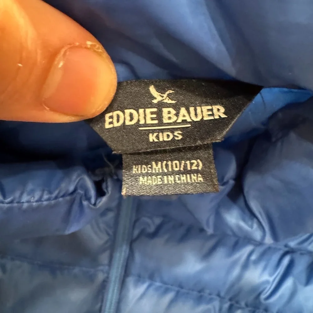 Eddie Bauer Vest Kids M 10/12 Blue Down‎ 650 Fill Puffer Winter Fall Gorpcore